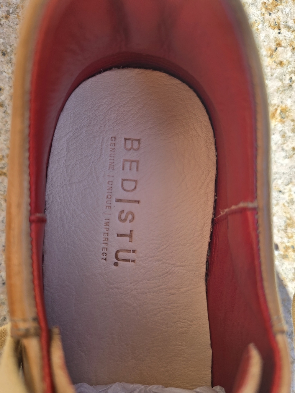 BED|STU Women's AZELI Tan Leather Sneakers with Red Lining - ONLY WORN ONCE - Picture 8 of 10